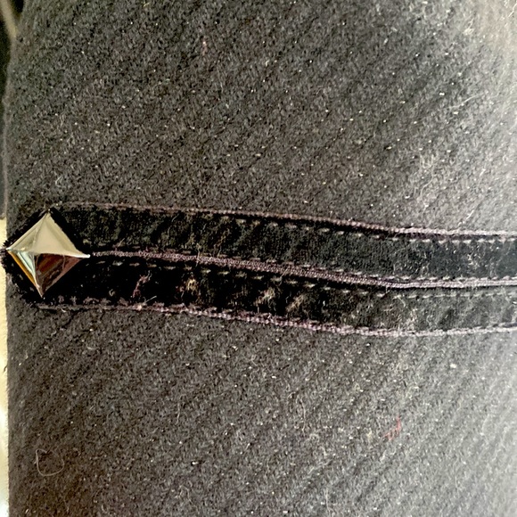 BLACK WOOL GUESS COAT MILITARY STYLE FRONT BEAUTIFUL! - Picture 3 of 6